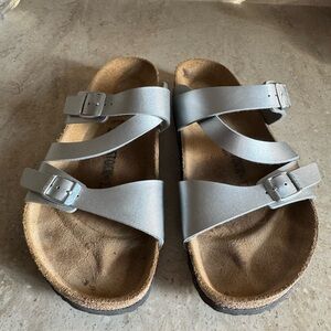 Silver Strappy Sandals